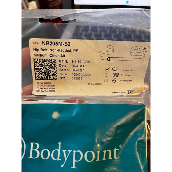 Bodypoint Pelvic Hip Support Belt Cinch Mount NB205M-B2 Non Padded Medium - Picture 2 of 2